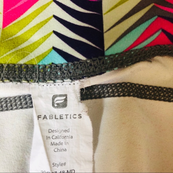 FABLETICS RAINBOW CHEVRON CAPRIS LEGGINGS - Picture 6 of 8
